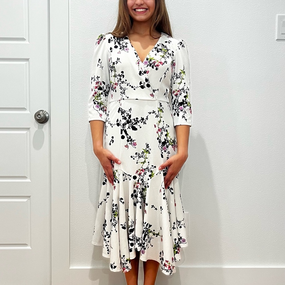 Danny & Nicole cream/multi colored flower dress